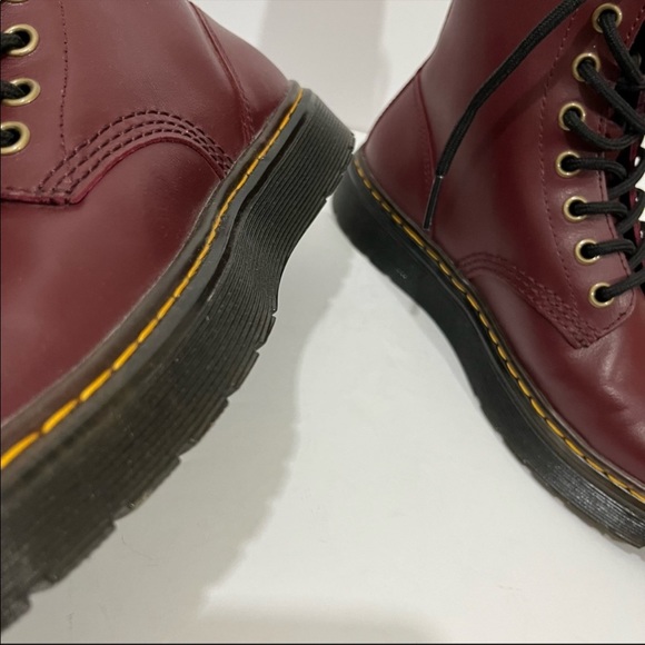 Dr. Martens Zavala Combat Boots Cherry Red 6 - Picture 6 of 12